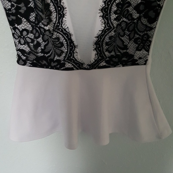White Peplum Lace top - Picture 3 of 5